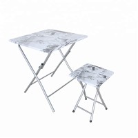 Folding portable folding table and chair set