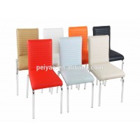 Hot Selling Cheap Soft Leather Dining Chair With Chromed Legs